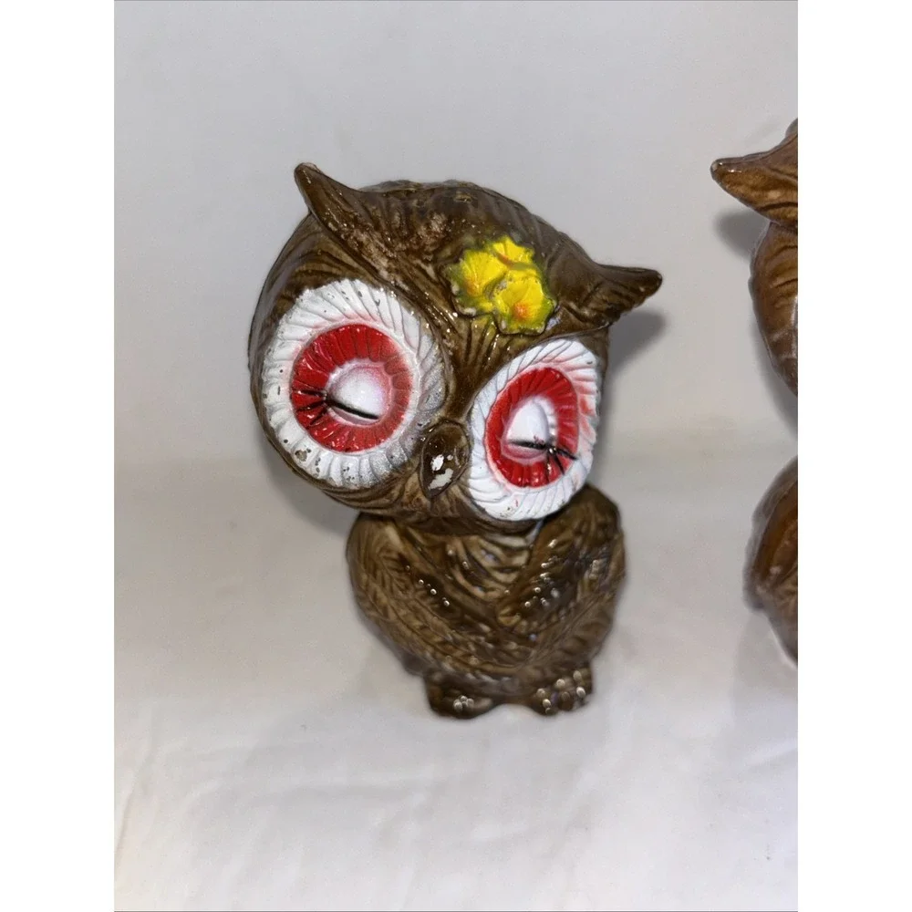 Vtg Angel Owl Salt & Pepper Shakers 3